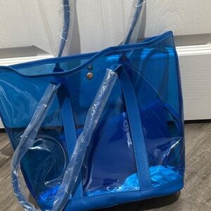 Transparent Blue Tote Bag